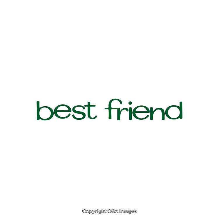 Minimalistic Green Best Friend Text on White Background