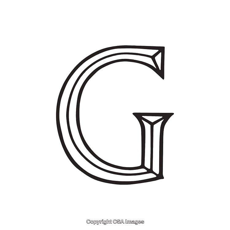 Elegant Black And White Illustration of the Letter G
