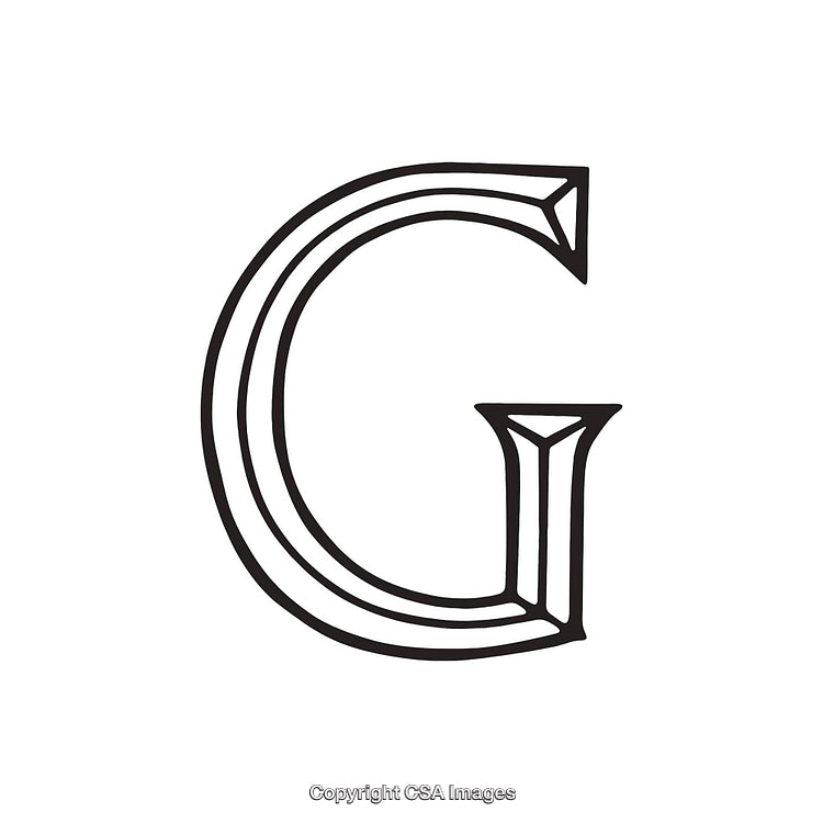 Elegant Black And White Illustration of the Letter G