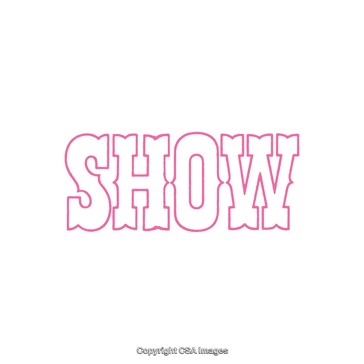 Bold Pink Text Art with the Word Show in a Playful Font