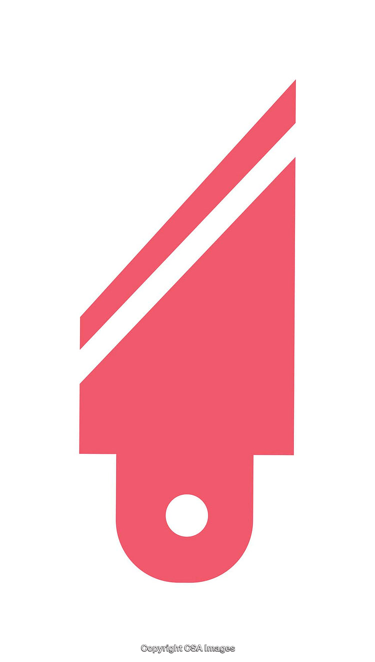 Minimalist Red Icon Symbol with Diagonal Design on White Background