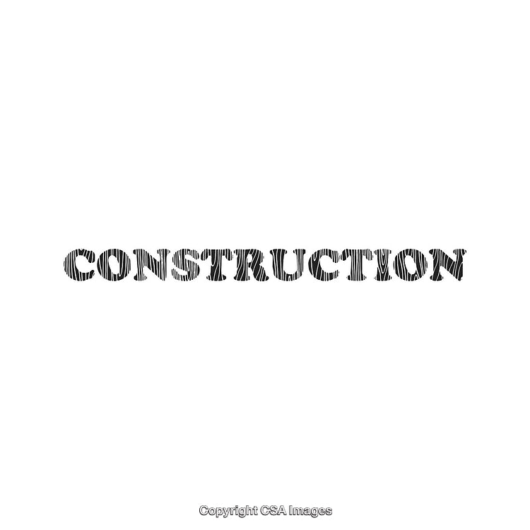 Bold Industrial Text Displaying the Word Construction on a Clean White Background