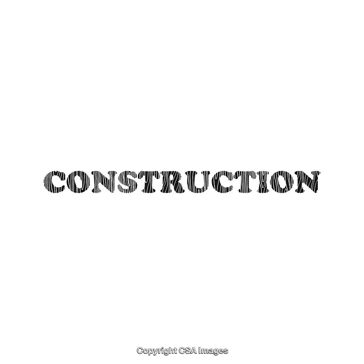 Bold Industrial Text Displaying the Word Construction on a Clean White Background