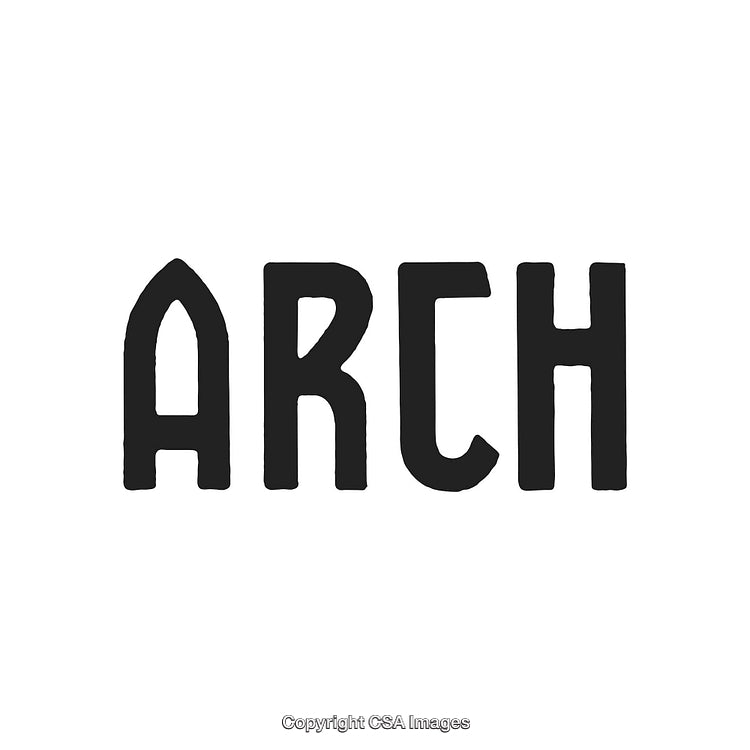 Modern Typography Design Featuring the Word 'Arch' in Grunge Style
