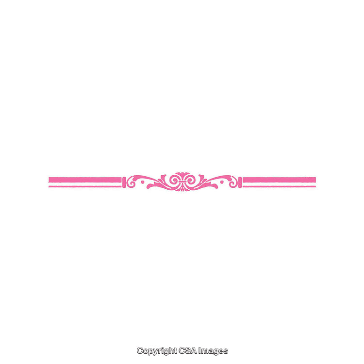 Pink Vintage Divider with Ornate Design on a White Background