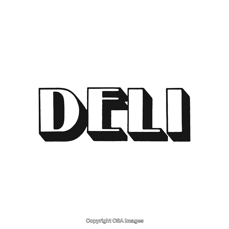 Bold Vintage Deli Sign with Stylish Sans-Serif Typography