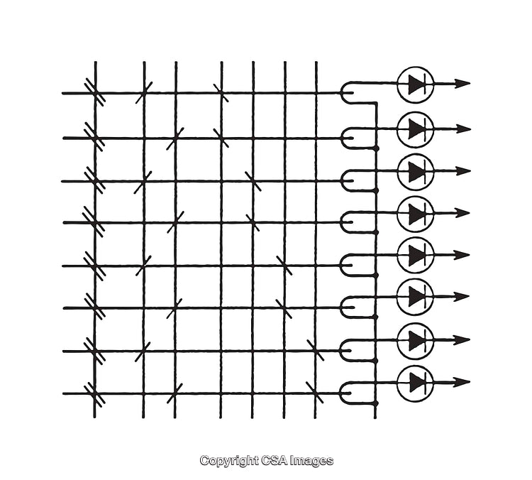 Black and White Diagram of a Logical Circuit Schematic