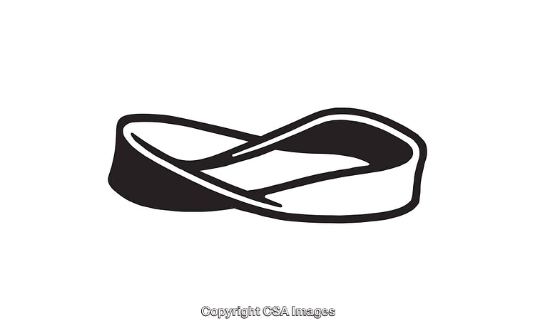 Minimalist Black and White Line Art Mobius Strip Illustration