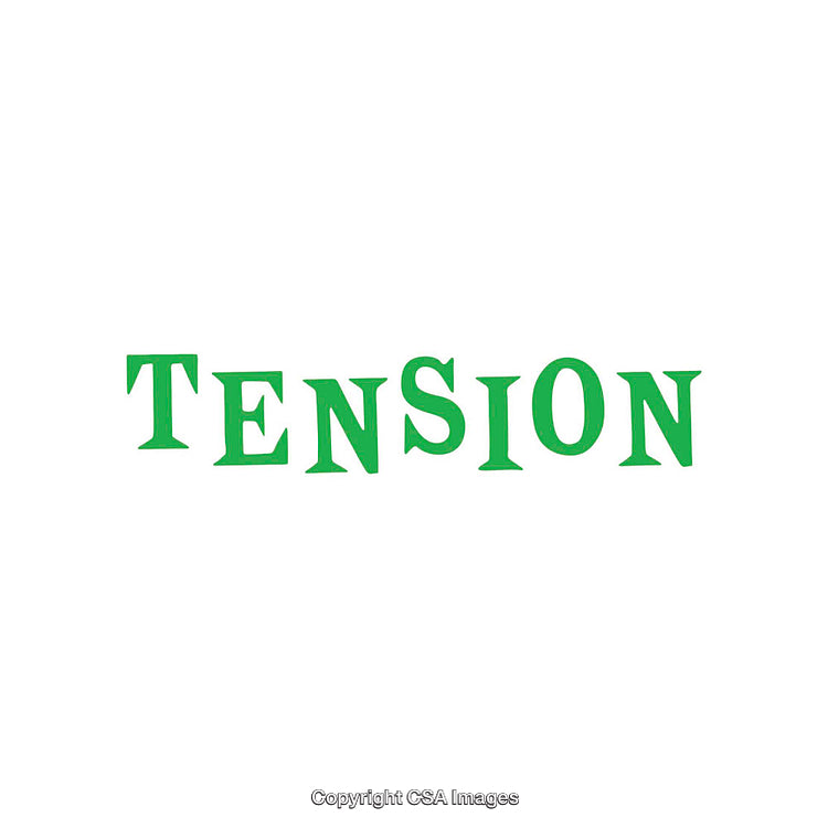 Green Tension Word Typography on White Background for Communication Themes