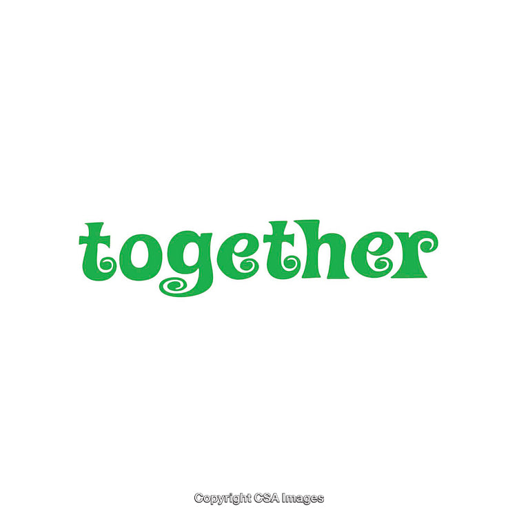 Green Typeface Word 'Together' on White Background