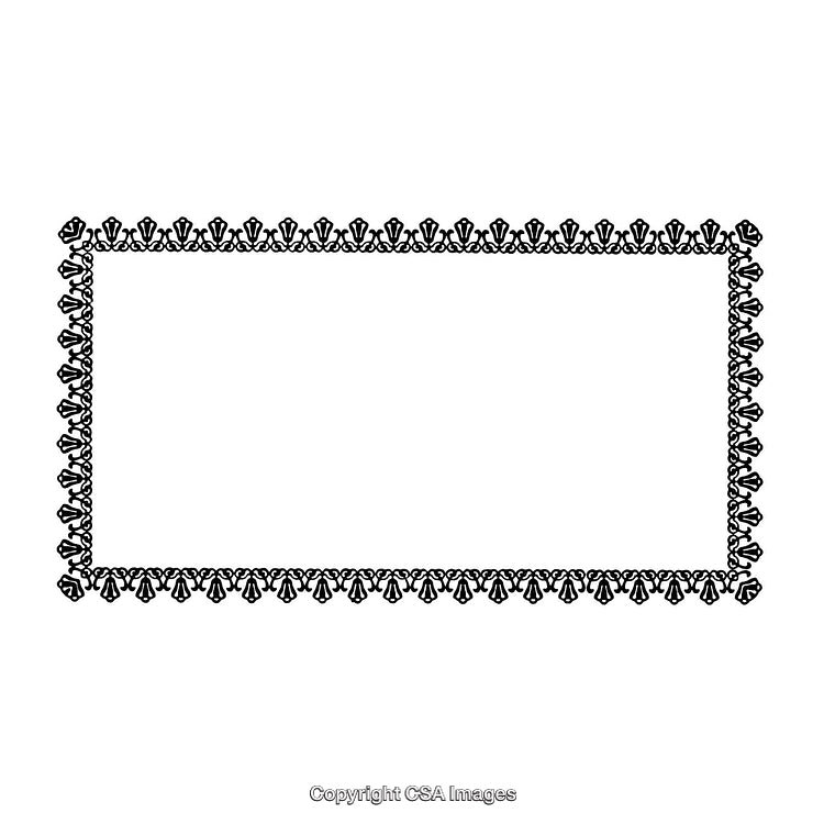 Intricate Rectangular Black and White Decorative Border Design