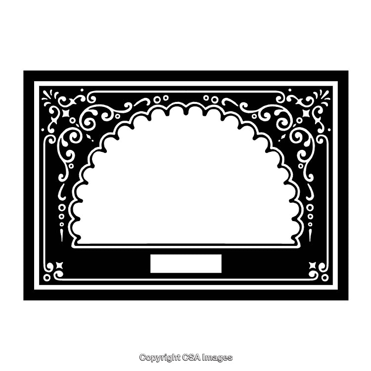 Black and White Illustrated Frame with Ornamental Border Design