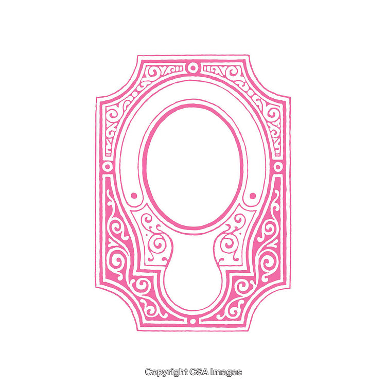 Intricate Ornamental Pink Frame Design with Elegant Vintage Style