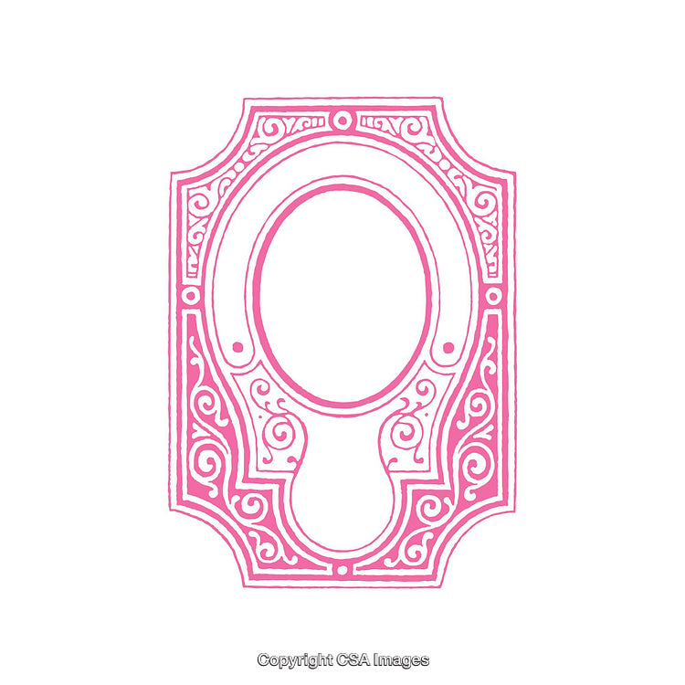Intricate Ornamental Pink Frame Design with Elegant Vintage Style