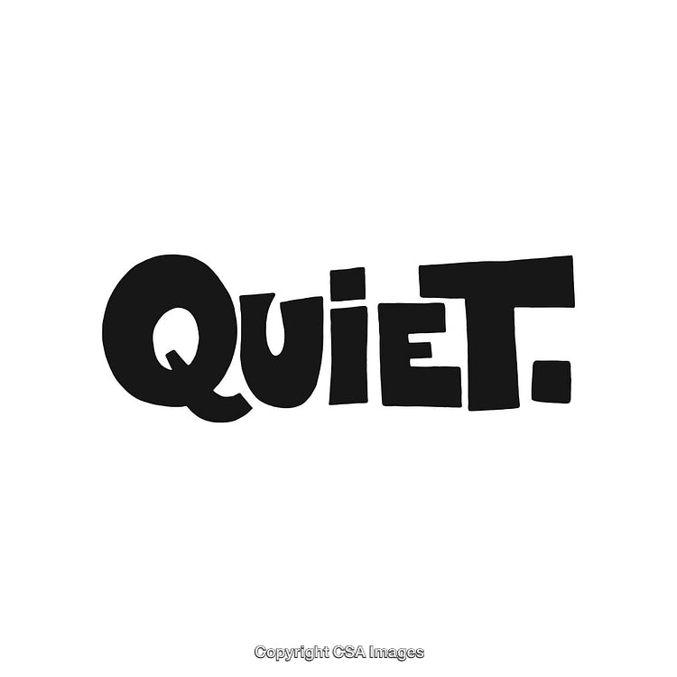 Bold Typography Art Design Featuring The Word Quiet On White Background