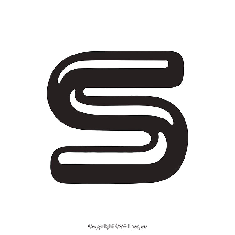 Bold and Modern Minimalist Letter S Design in Black and White