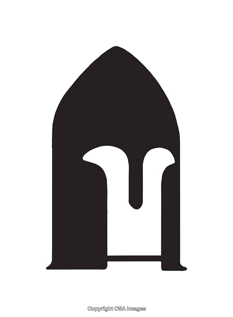 Minimalist Black and White Spartan Helmet Line Art Illustration