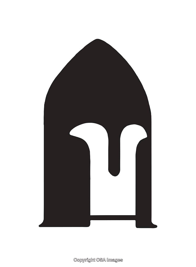 Minimalist Black and White Spartan Helmet Line Art Illustration