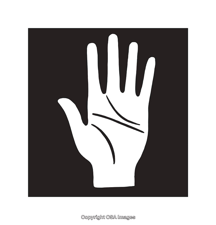 Black And White Hand Line Art Illustration with Palm Details