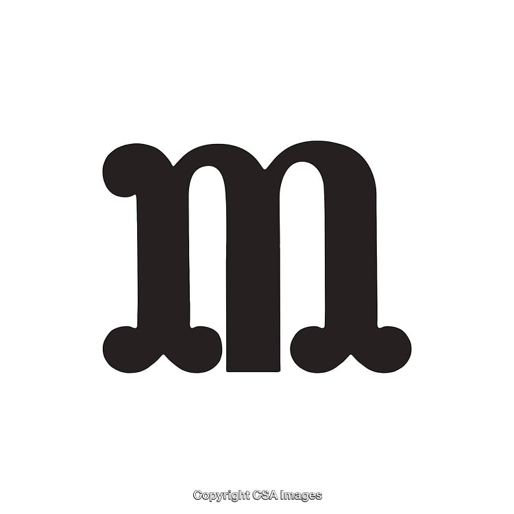 Bold Serif Letter M in a Minimalistic Fashion on White Background