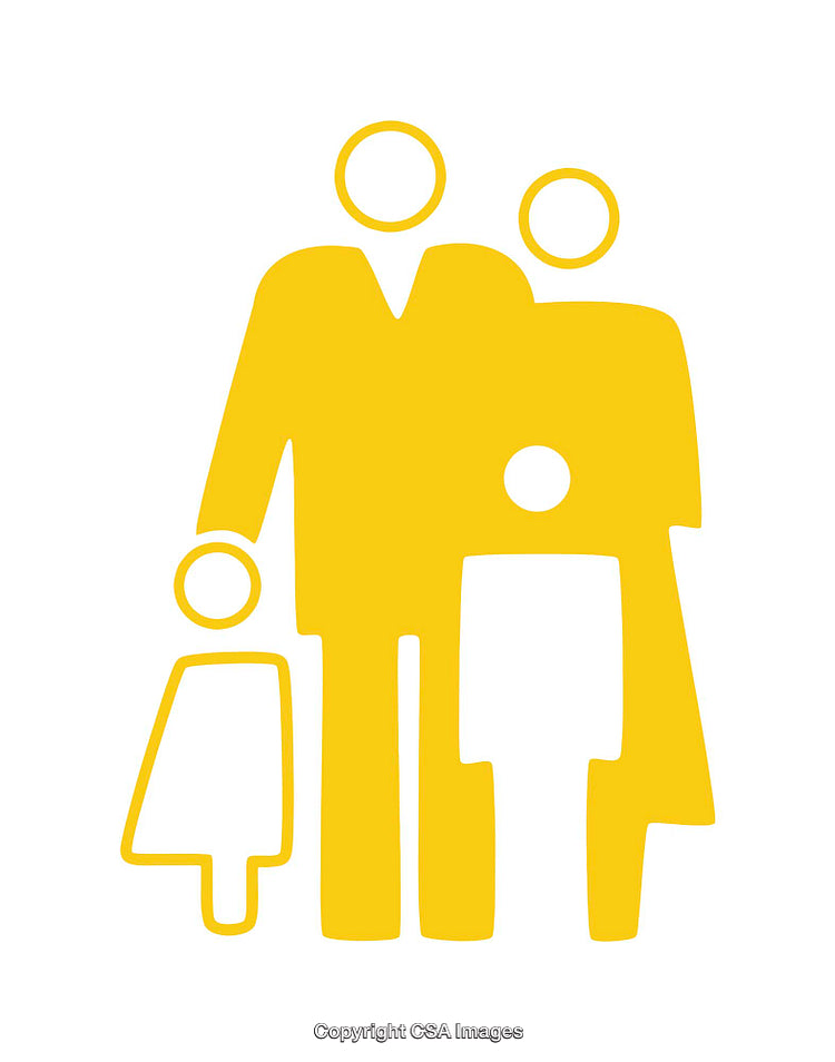 Yellow Family Icon Representing Unity and Togetherness in Minimal Style