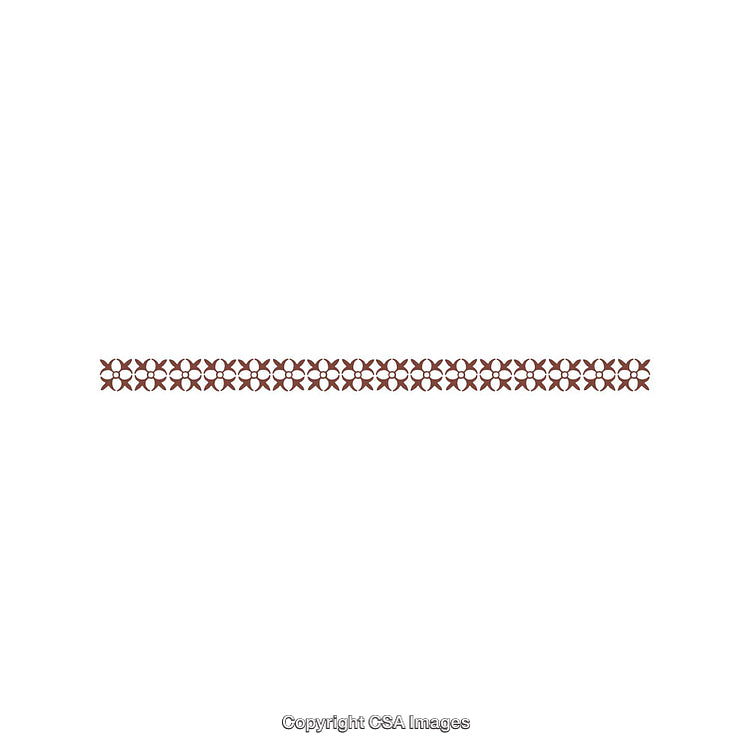 Decorative Horizontal Chain Pattern Border Design in Brown Tone on White Background
