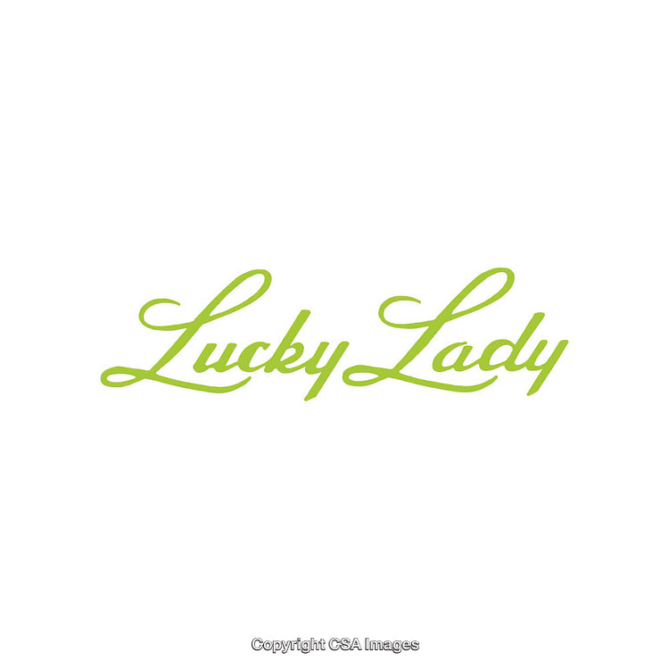 Elegant Green Script Logo Design Featuring Lucky Lady Text