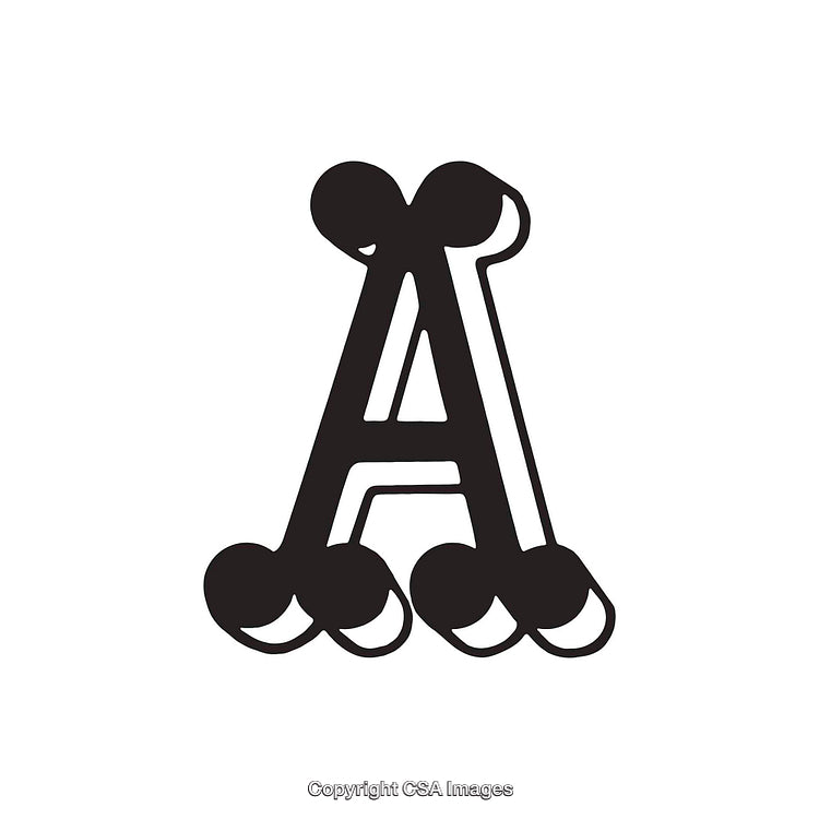 Letter A With Artistic Black Design On White Background