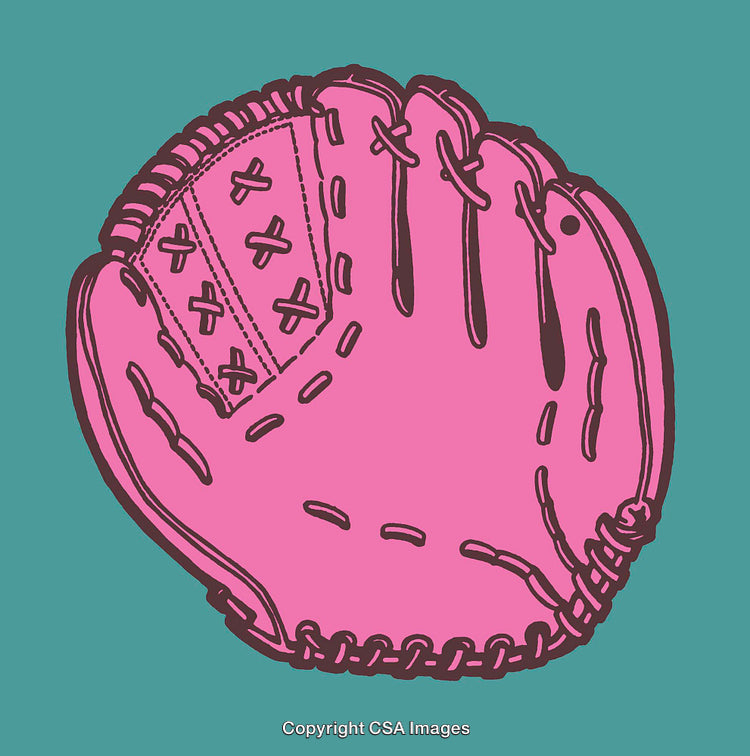 Colorful Illustration of a Baseball Glove on a Vibrant Background