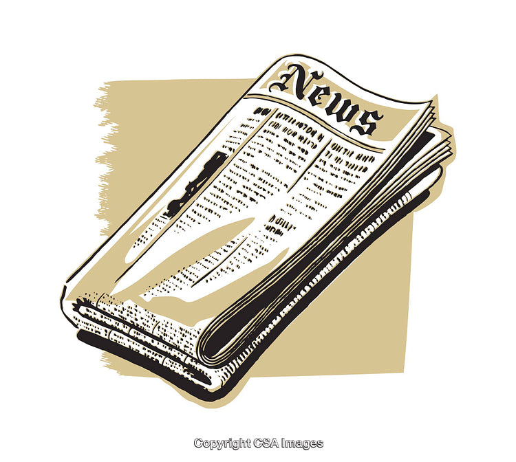 Vintage Style Illustration of a Folded Newspaper in Earthly Tones