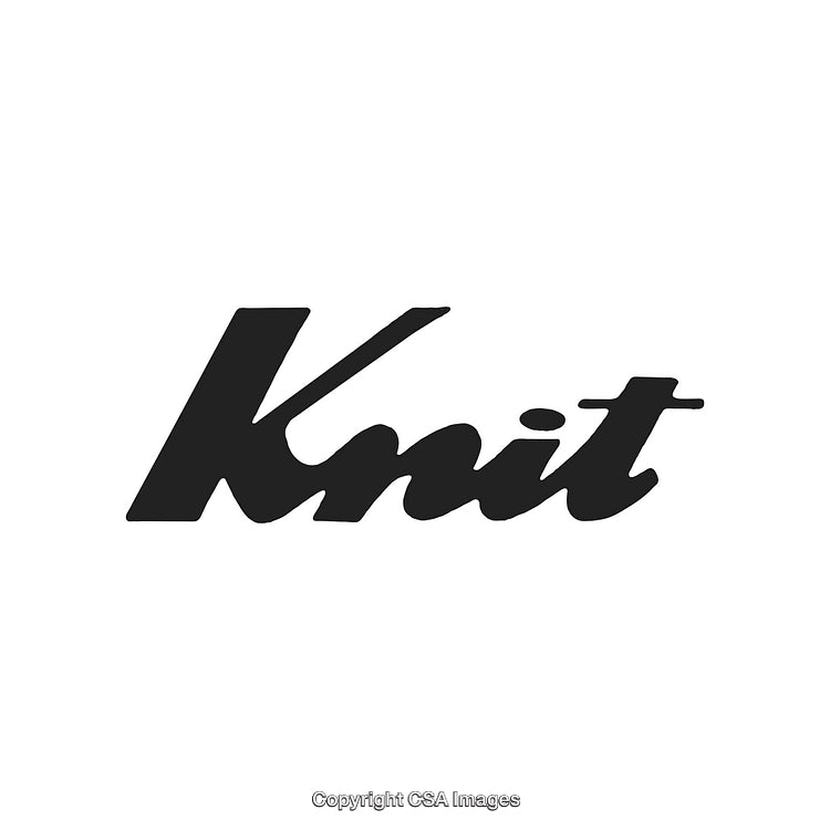 Black Script-Like Typographic Design Featuring the Word 'Knit'