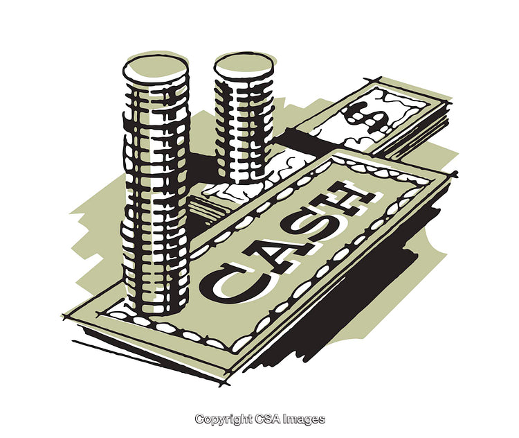 Illustration of Coins and Cash Symbolizing Financial Concepts