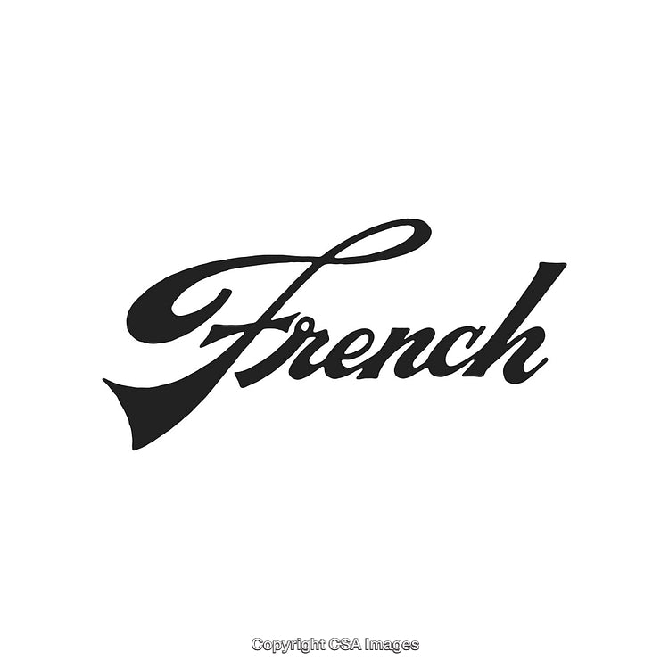 Elegant Calligraphy Depicting the Word French in Stylish Black Font