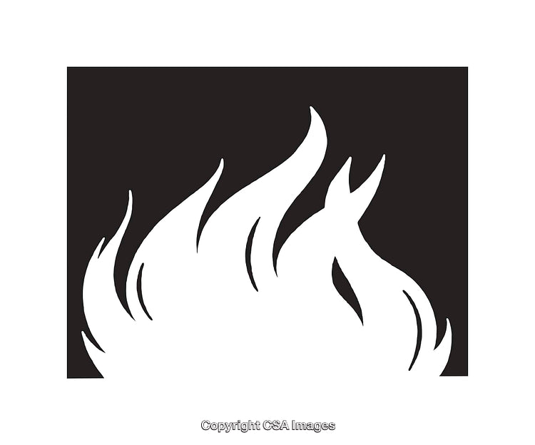 Black And White Flame Icon Design for Safety and Warning Signage