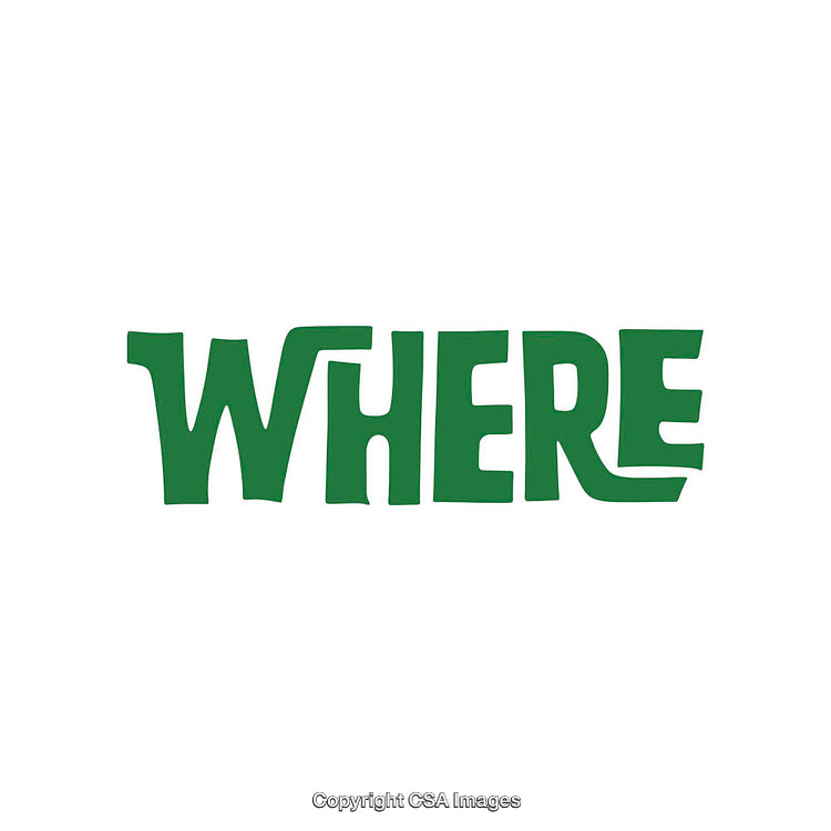 Colorful Green Text Design Featuring the Word 'Where' in Bold Font