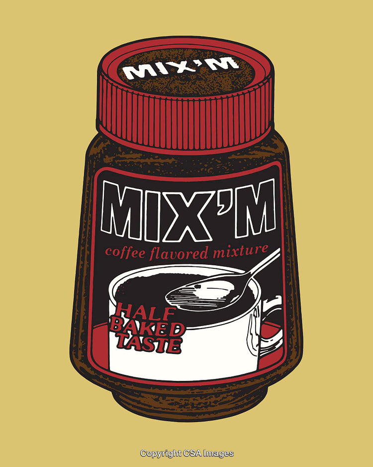 Retro-Styled Coffee Mixture Illustration with Bold Typography