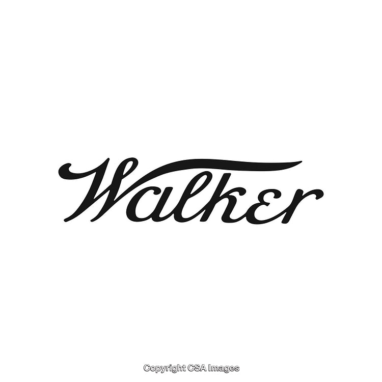 Elegant Black Script Walker Typography on White Background