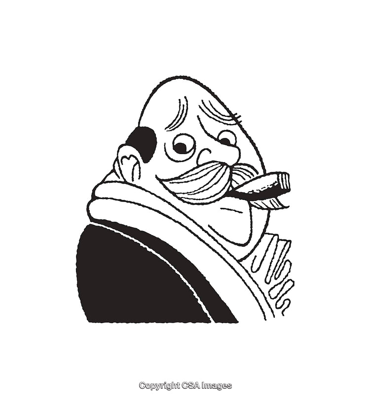 Charming Black and White Line Art of a Distinguished Gentleman Profile