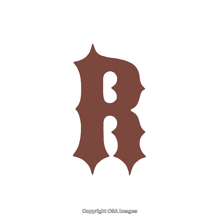 Intricate Letter R in Gothic Style on White Background