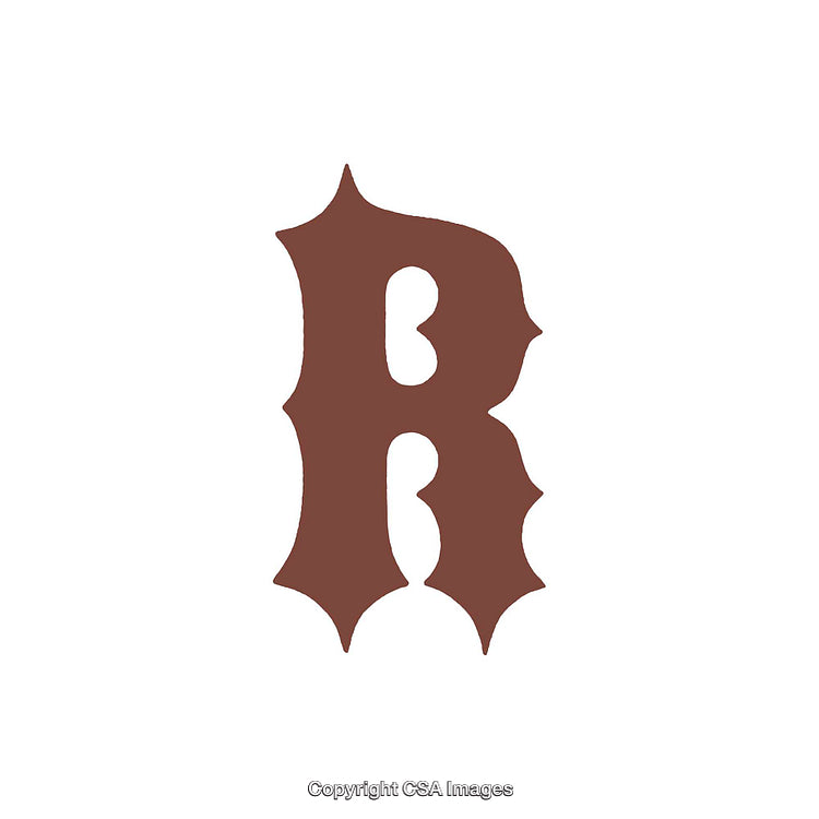 Intricate Letter R in Gothic Style on White Background