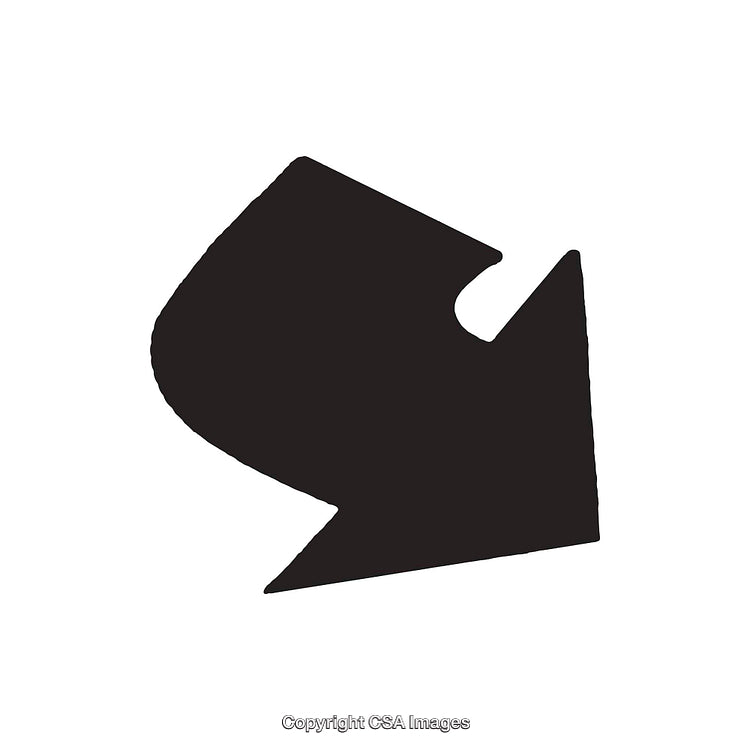 Simple Black Arrowhead Symbol on a White Background