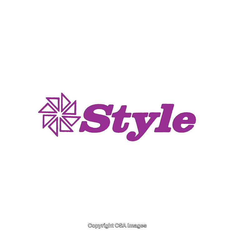 Purple Typography Design Featuring the Word Style and Geometric Shapes