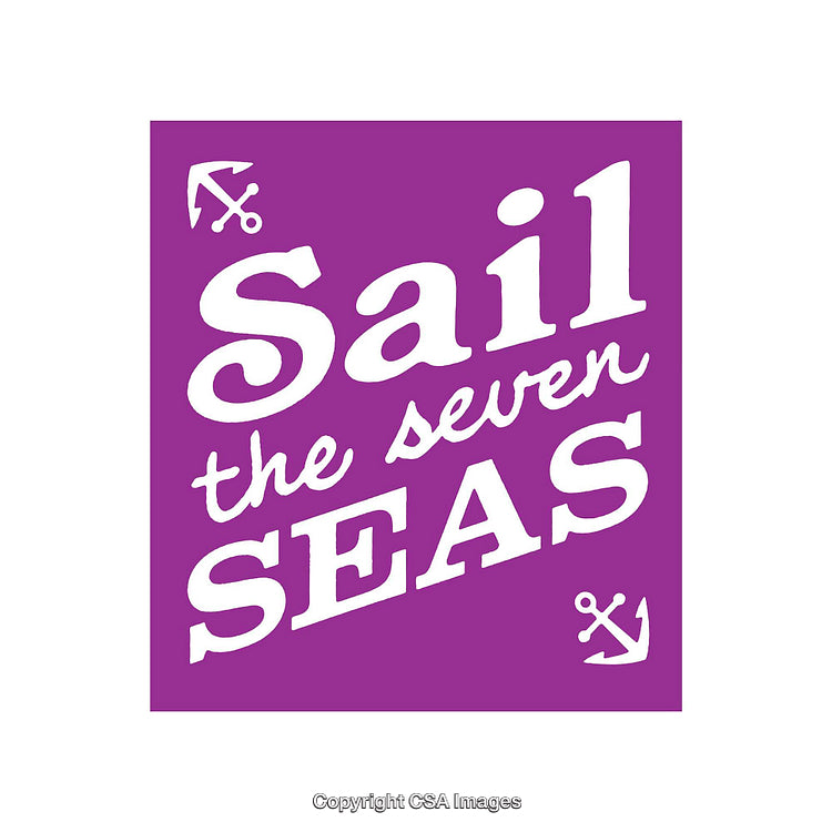 Purple Typography Artwork Featuring Nautical Theme and Motivational Text