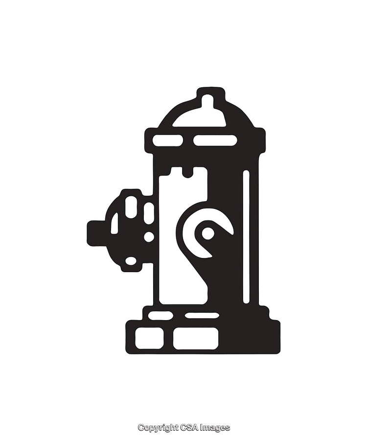 Black and White Icon of a Fire Hydrant Design