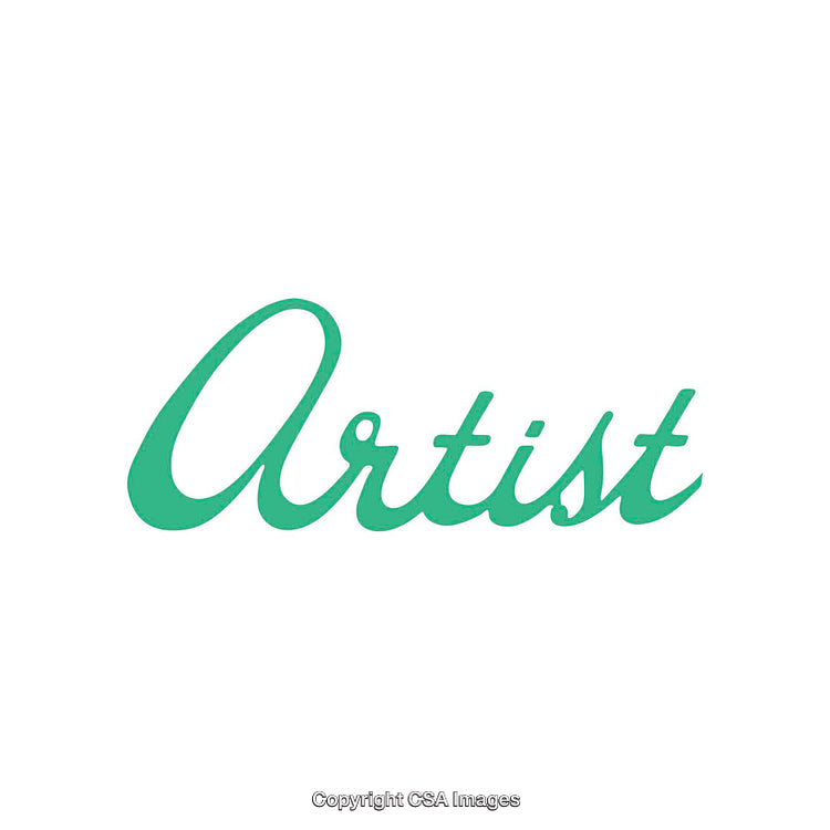Elegant Green Decorative Text Displaying the Word 'Artist' in Cursive Style