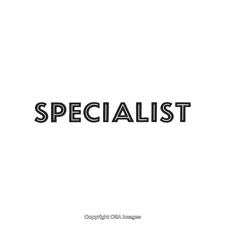 Bold Typography Design Highlighting the Word Specialist on a Clean White Background