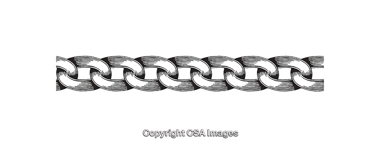 Detailed Black and White Line Art of Link Chain Illustration