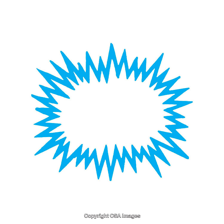 Bright Blue Zigzag Frame On White Background Representing Energy and Creativity