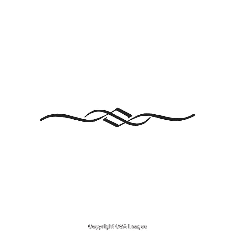 Elegant Decorative Ornament Featuring Minimalist Black and White Line Art Design