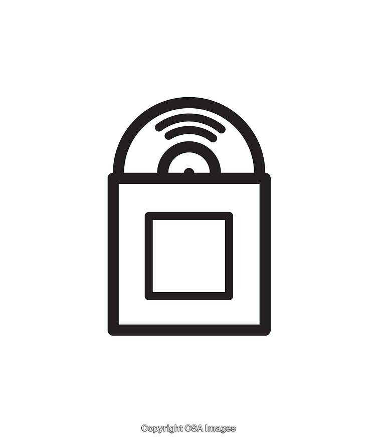 Simple Black and White Icon Symbolizing Digital Music Storage